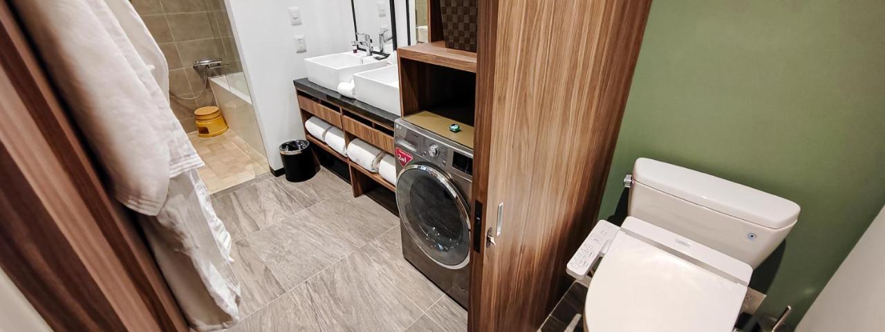 Fujitaya Queretaro Hotel Jurica Exterior photo A washing machine in a bathroom